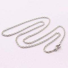 Real 925 Sterling Silver Necklace 2.0mm Cable Link Chain Necklace 19.7INCH 07FC0E-D4 - KOEEK