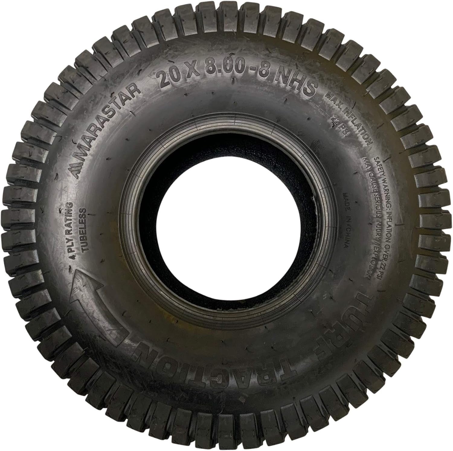new Marastar 20808-TO Tubeless Pneumatic 20x8.00-8 Tire Only, MARASTAR - KOEEK