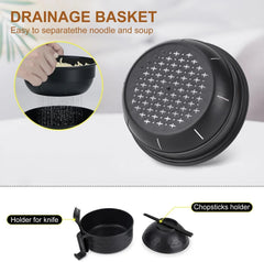 Microwave Ramen Noodle Bowl Set with Chopsticks, Spoon, Fork – 32 oz Portable 07FC0E-D4 - KOEEK