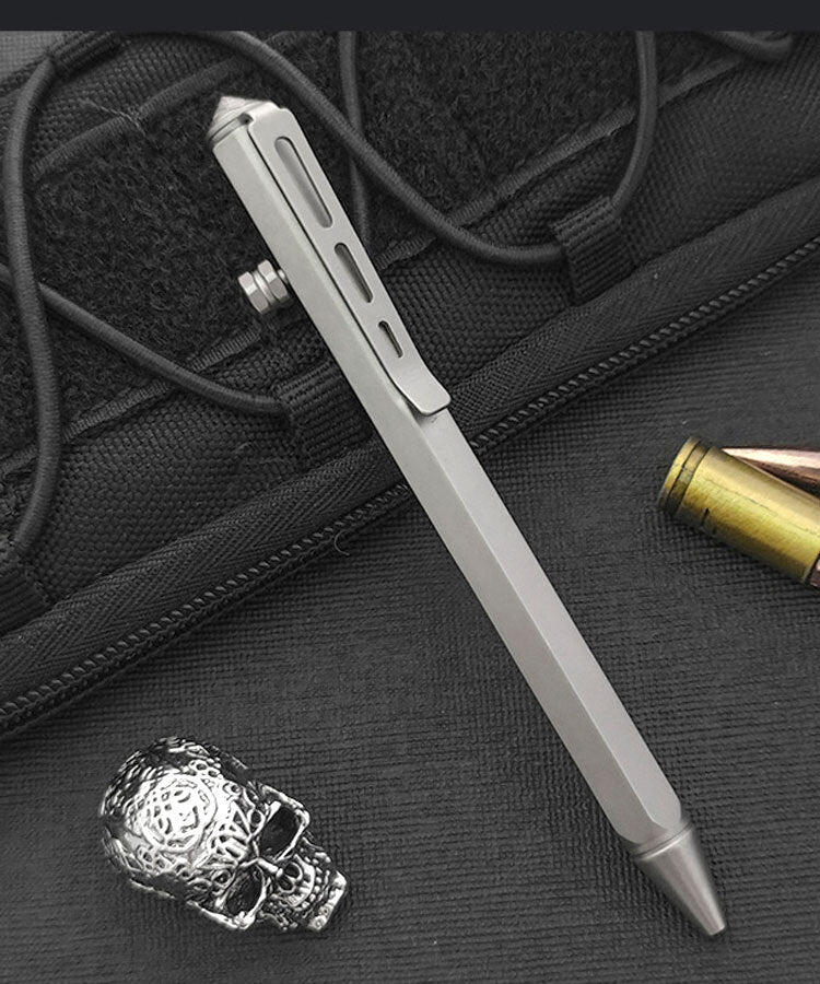 Titanium Alloy Bolt Ballpoint Pen Signature Writing Pen Outdoor Pocket EDC Tools EDC - KOEEK