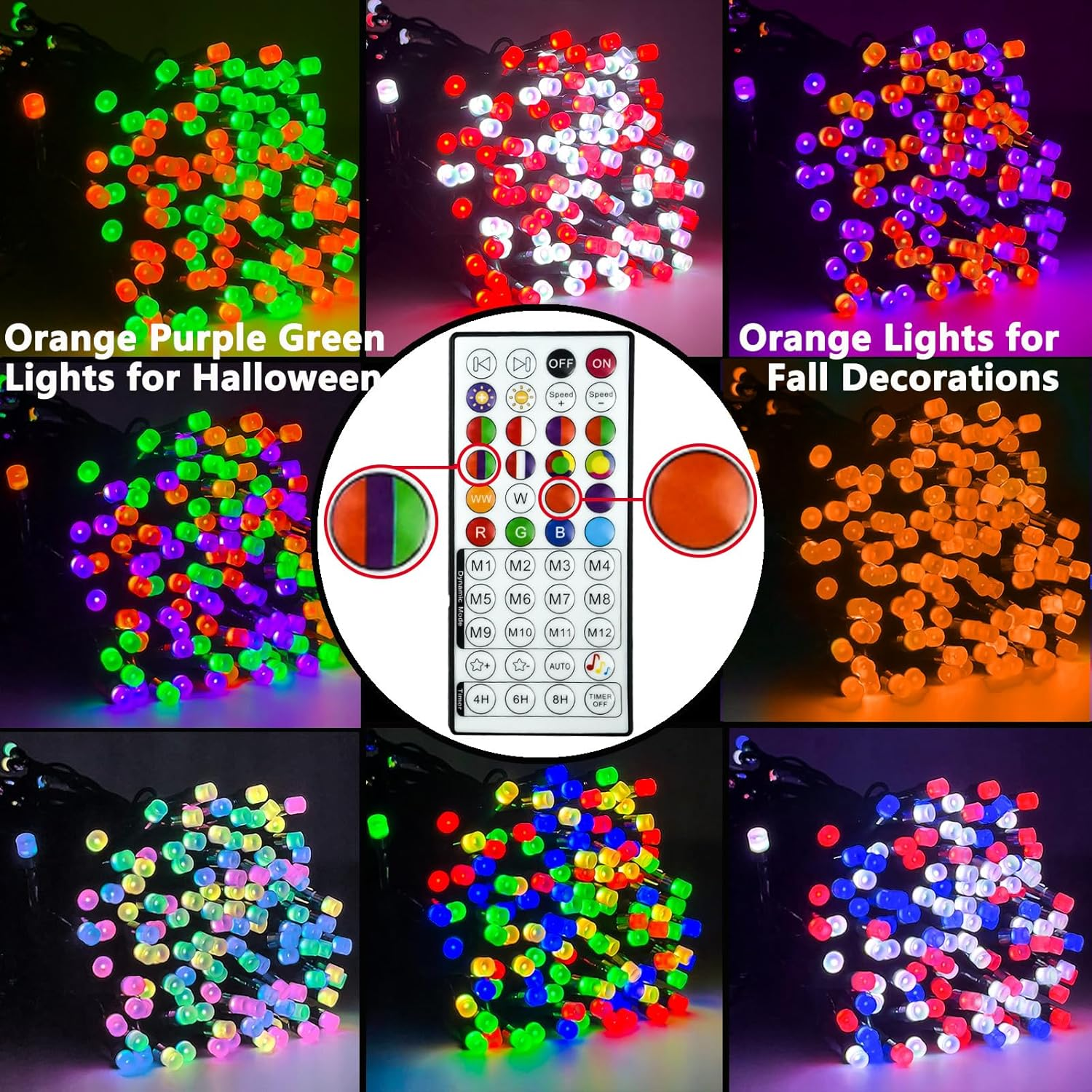 Smart Color Changing Halloween Lights, 66 FT 200 LED RGB Christmas String Lights 07FC0E-D4 - KOEEK
