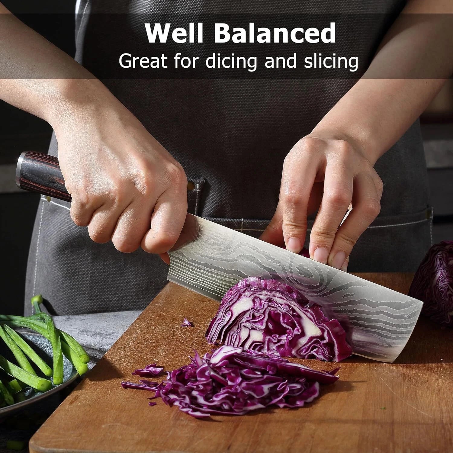 7” Sharp meat cleaver and vegetable kitchen knife, high carbon stainless steel 07FC0E-D4 - KOEEK