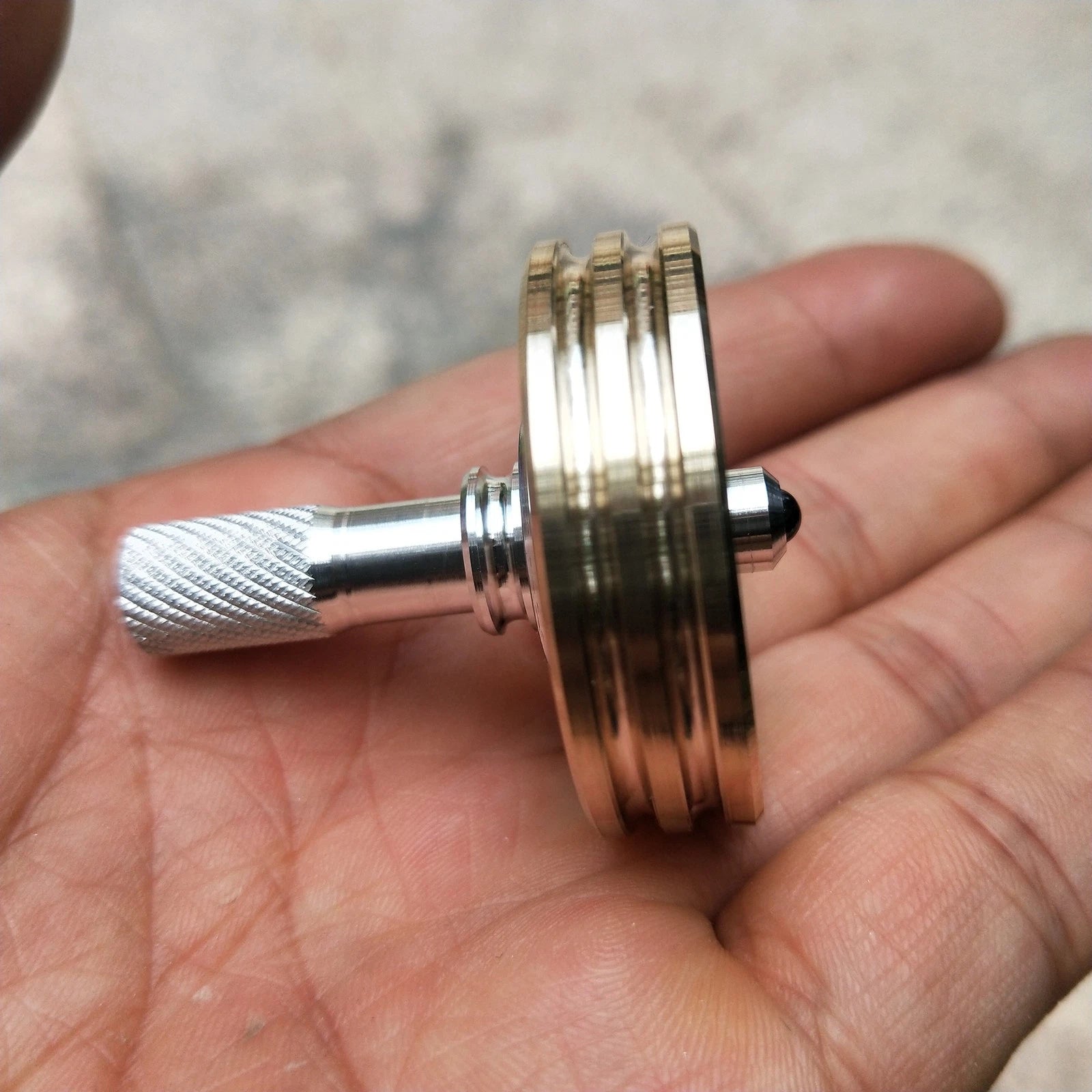 Brass Hand Twisting Spinning Tops Fingertip Top Hand Fidget Spinner EDC Toy Gift 07FC0E-D4 - KOEEK