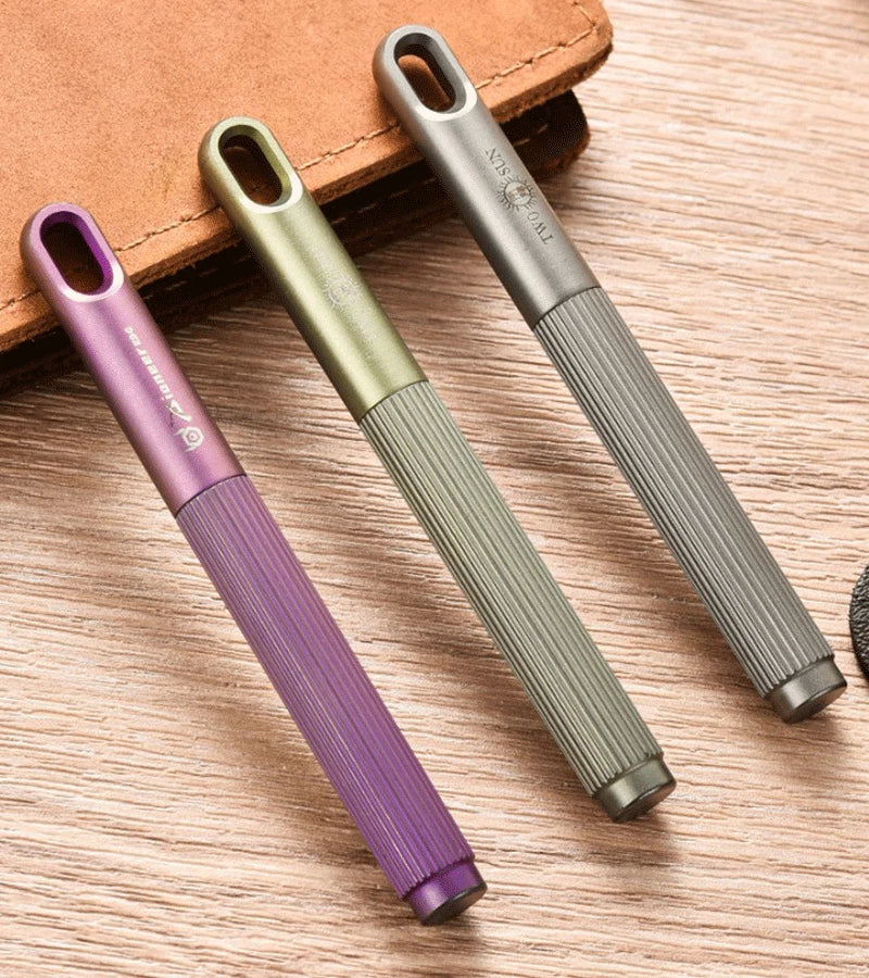EDC Titanium Ballpoint Pen Signature Writing Pocket Pen Portable Keychain Pen 07FC0E-D4 - KOEEK