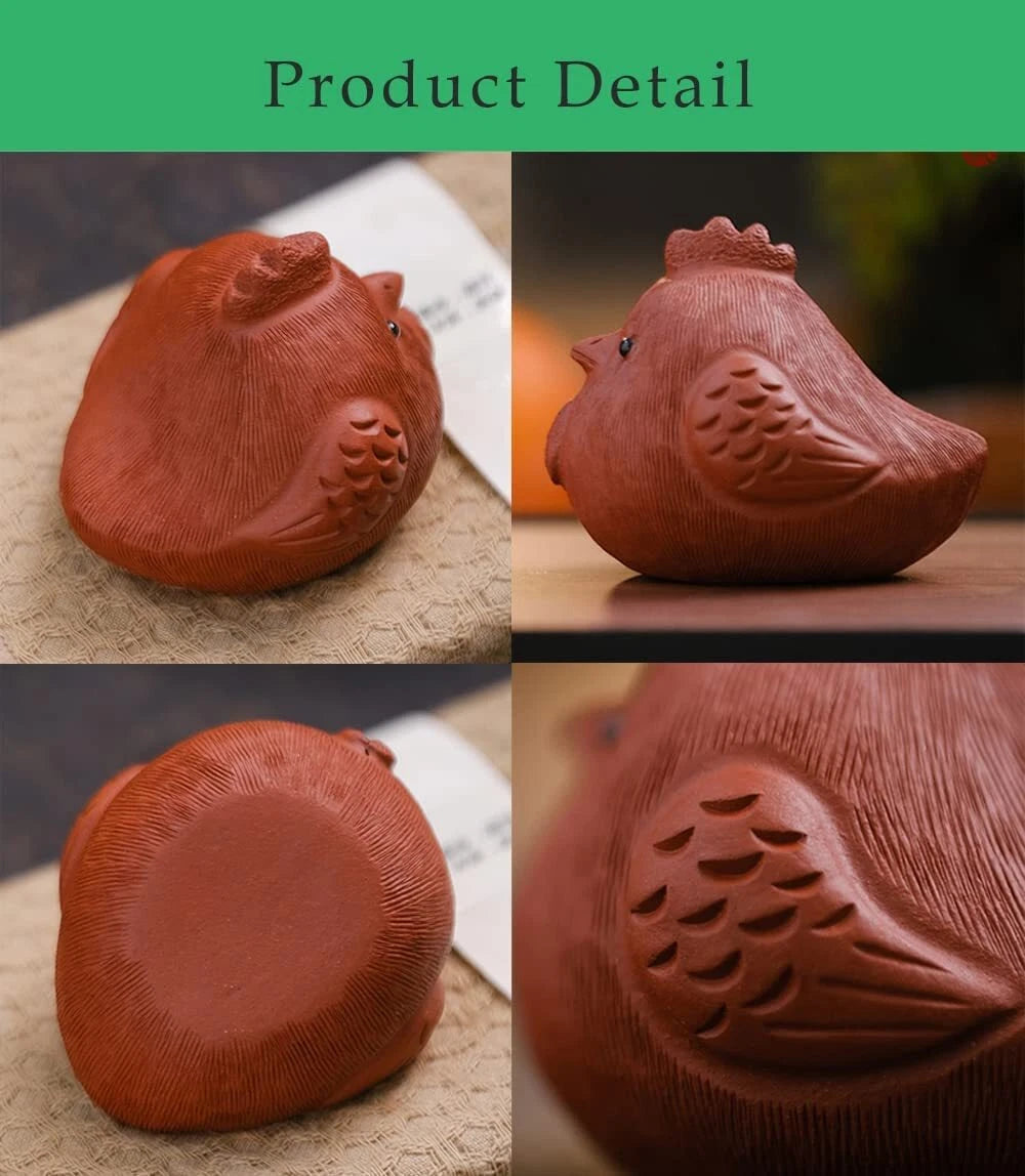 1pc 2.36" Handmade Purple Clay Tea Pet Chicken for Tea Set Decoration 07FC0E-D4 - KOEEK