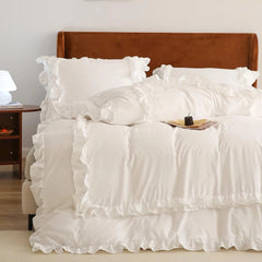 White scalloped down comforter cover, girls' retro country-style bedding 07FC0E-D4 - KOEEK