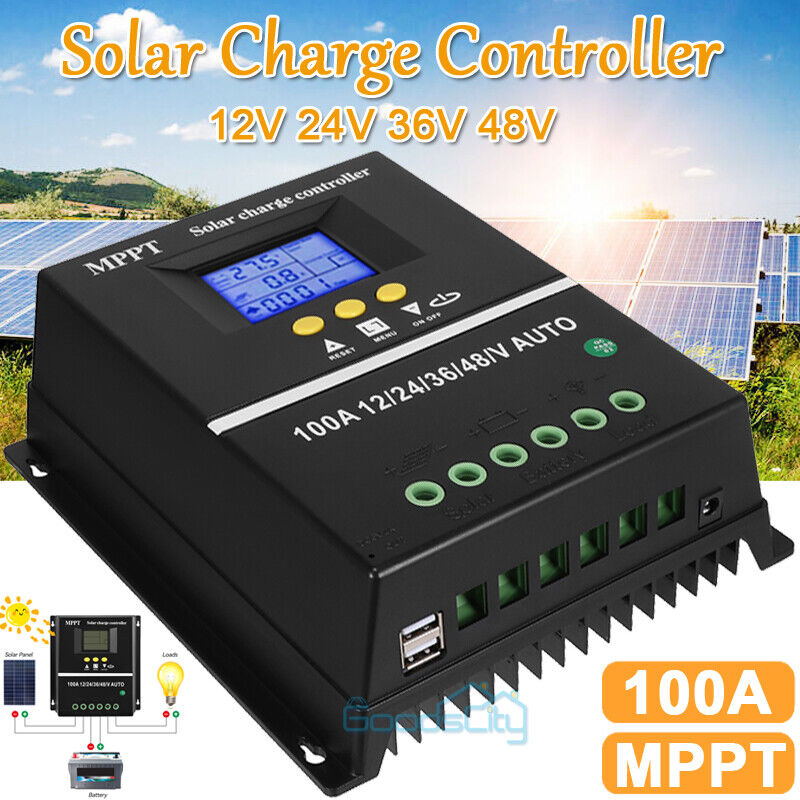 ny 4000W 100A MPPT Solar Charge Controller 12V 24V 36V 48V DC Batteri PV regulator