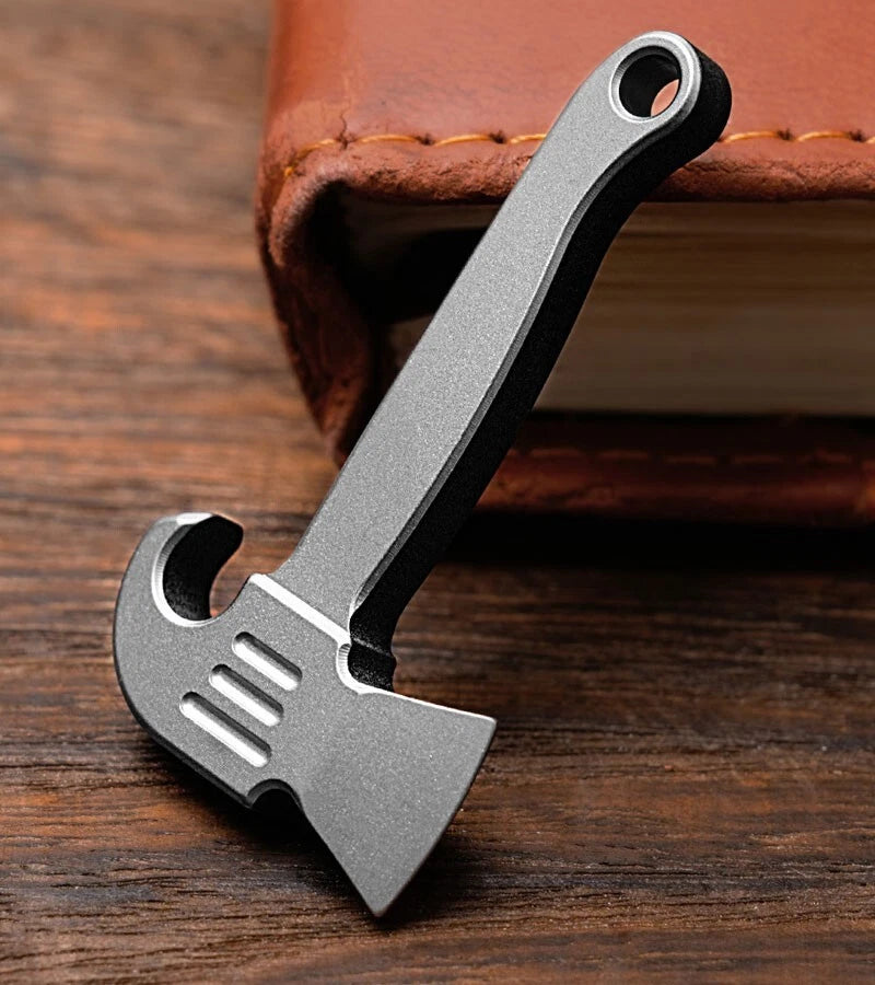 Mini Titanium Alloy Pendant Pry Bar Crowbar Bottle Opener Necklace EDC Keychain 07FC0E-D4 - KOEEK