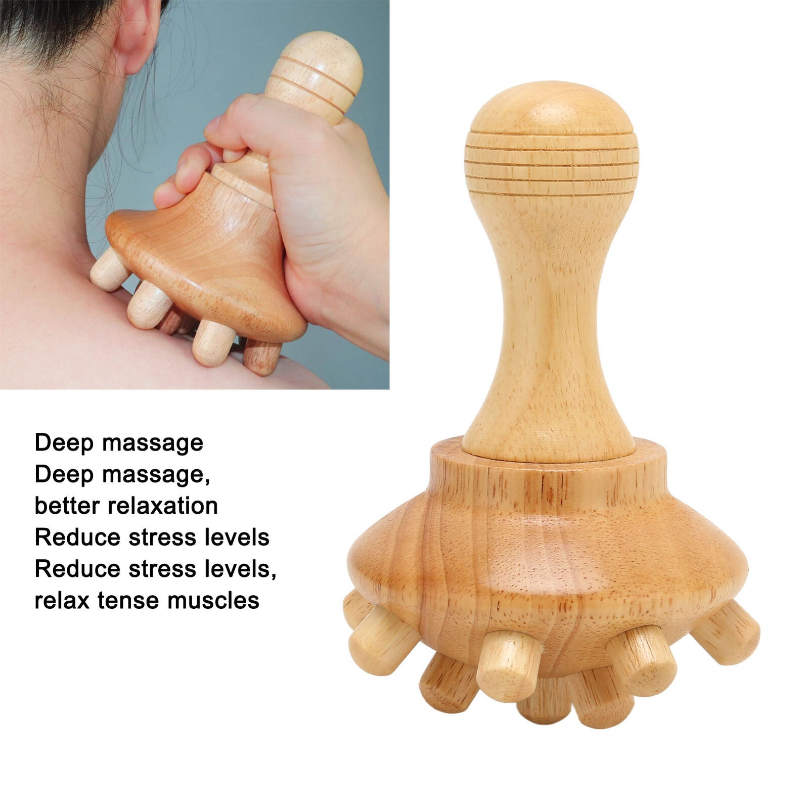 new Wood Massage Tools Anti Cellulite Massager Lymphatic Drainage Wooden Body U koeek - KOEEK