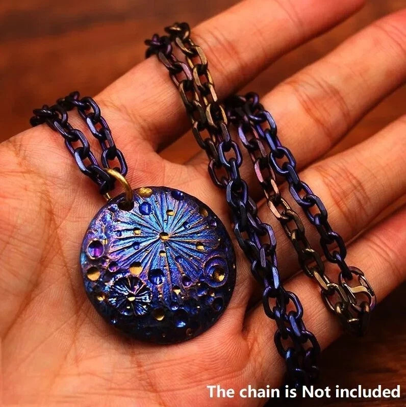 EDC Handmade Titanium Round Coin Disc Pendant for Necklace Charm DIY Keychain 07FC0E-D4 - KOEEK