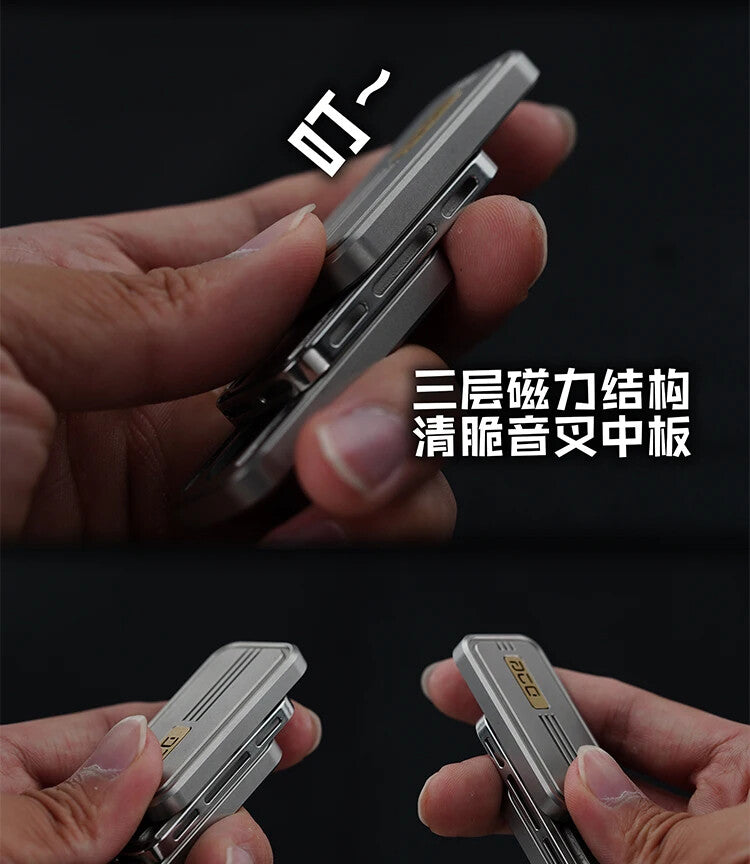 EDC Titanium Alloy Magnetic Paragraph Push Slider Decompression Toys 07FC0E-D4 - KOEEK