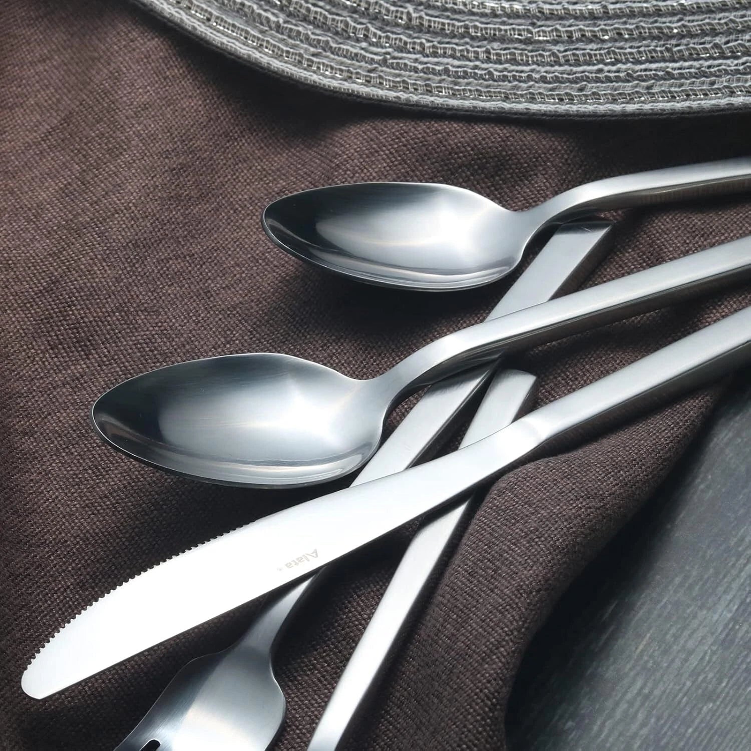 Cube 20-Piece Forged Silverware Set Stainless Steel Flatware Set,Service for 4 07FC0E-D4 - KOEEK