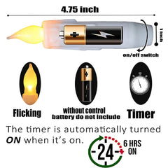 .White Short Taper Candles Battery Operated Flickering Small Flameless Taper 07FC0E-D4 - KOEEK