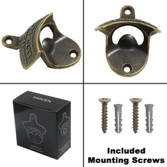 new Funny Bottle Opener Wall Mounted Stainless Vintage Screw in Antique Bronze 07FC0E-D4 - KOEEK