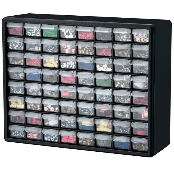 new Akro-Mils 10164 Drawer Bin Cabinet With 64 Drawers, Plastic, 20 In W X 15 Akro-Mils - KOEEK