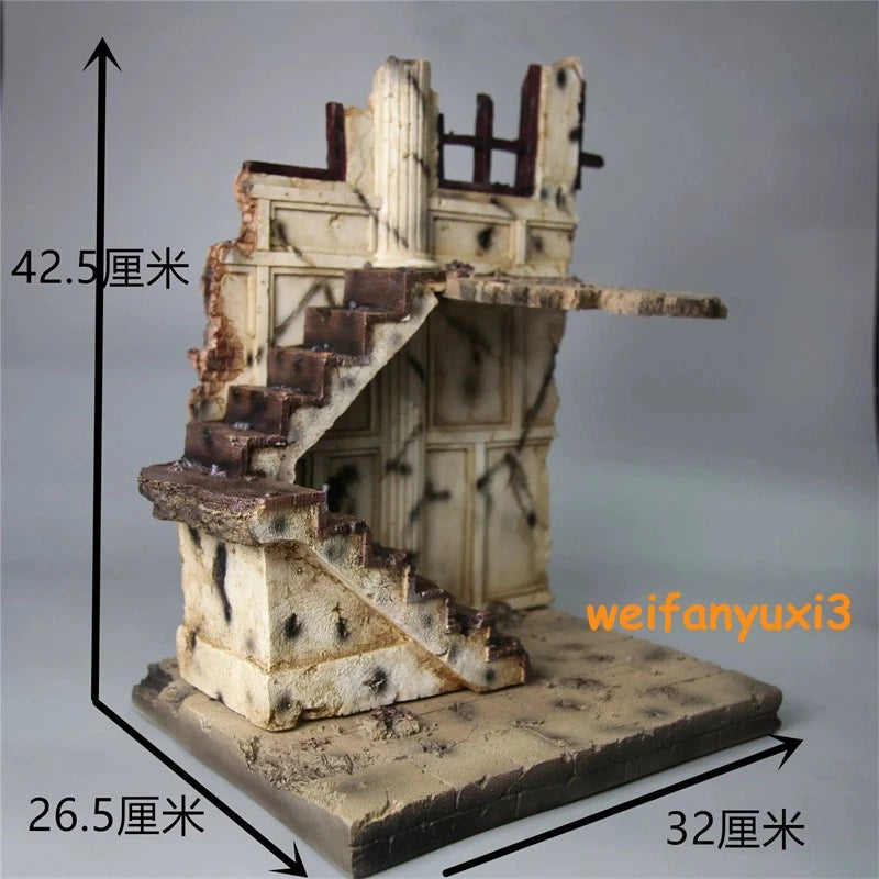 1/12 Resin Statue Base Ruins Walls Scene Figure Model Toy for 6'' Action Figures 07FC0E-D4 - KOEEK