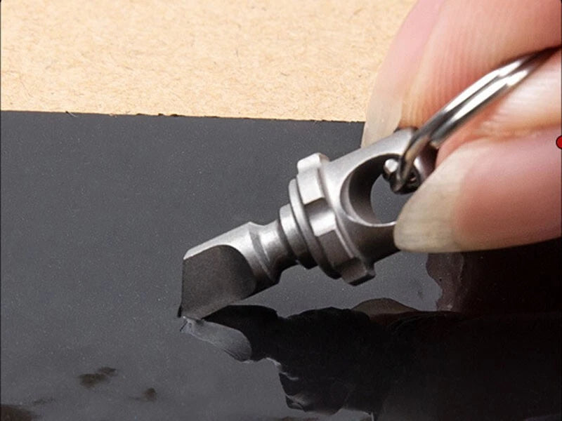 Mini Titanium Alloy Insert Buckle Gimbal Ring Portable Double Keyring Cutter EDC 07FC0E-D4 - KOEEK