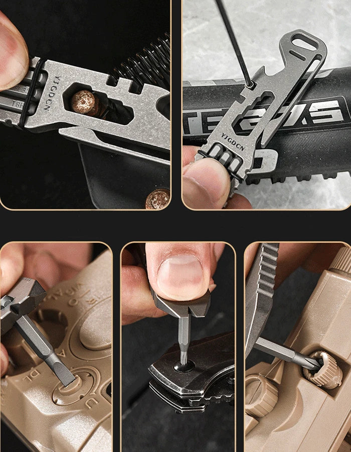 Titanium Crowbar Pry Bar Wrench Spanner Bottle Opener clip Quality EDC Tool 07FC0E-D4 - KOEEK