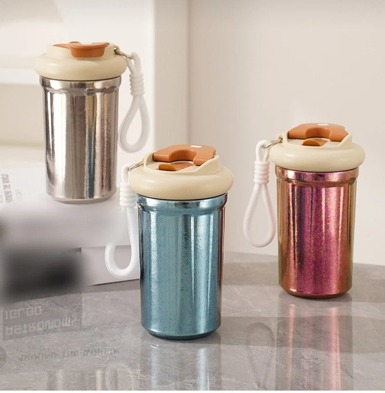 420ml Double Wall Pure Titanium Thermal Insulation Coffee Cup Travel Bottle 07FC0E-D4 - KOEEK