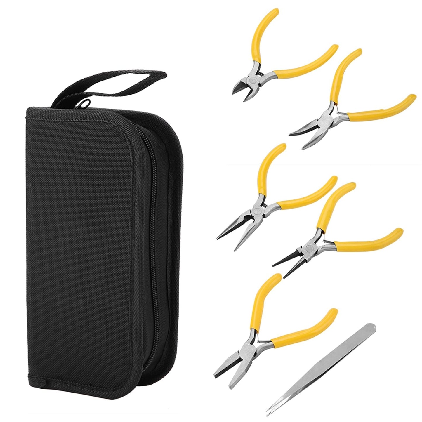 new 5pcs Professional Jewelry Pliers Tools Kit Round Bent Nose Beading Making DI Dso koeek - KOEEK