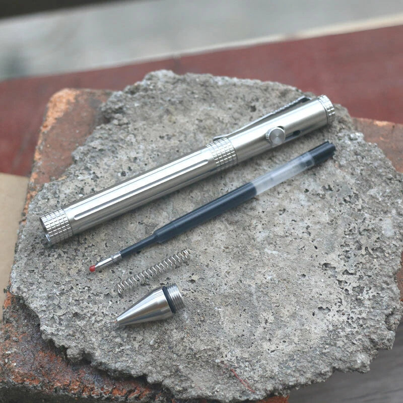 EDC Stainless Steel Pocket Ball Pen Business Office Signature Pen Outdoor Travel 07FC0E-D4 - KOEEK
