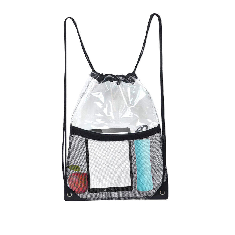 new Clear Drawstring Storage Bag Waterproof Stadiums Sporting Event Storage Backpack koeek - KOEEK