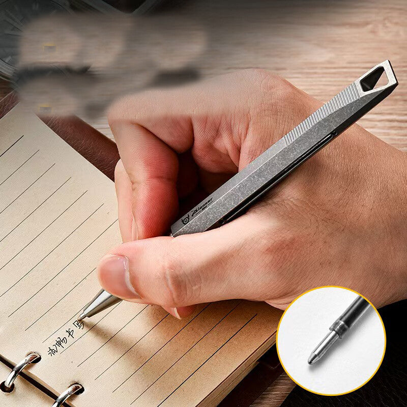 EDC Personalized Design Special-shaped Titanium Alloy Sliding Metal Ball Pen 07FC0E-D4 - KOEEK