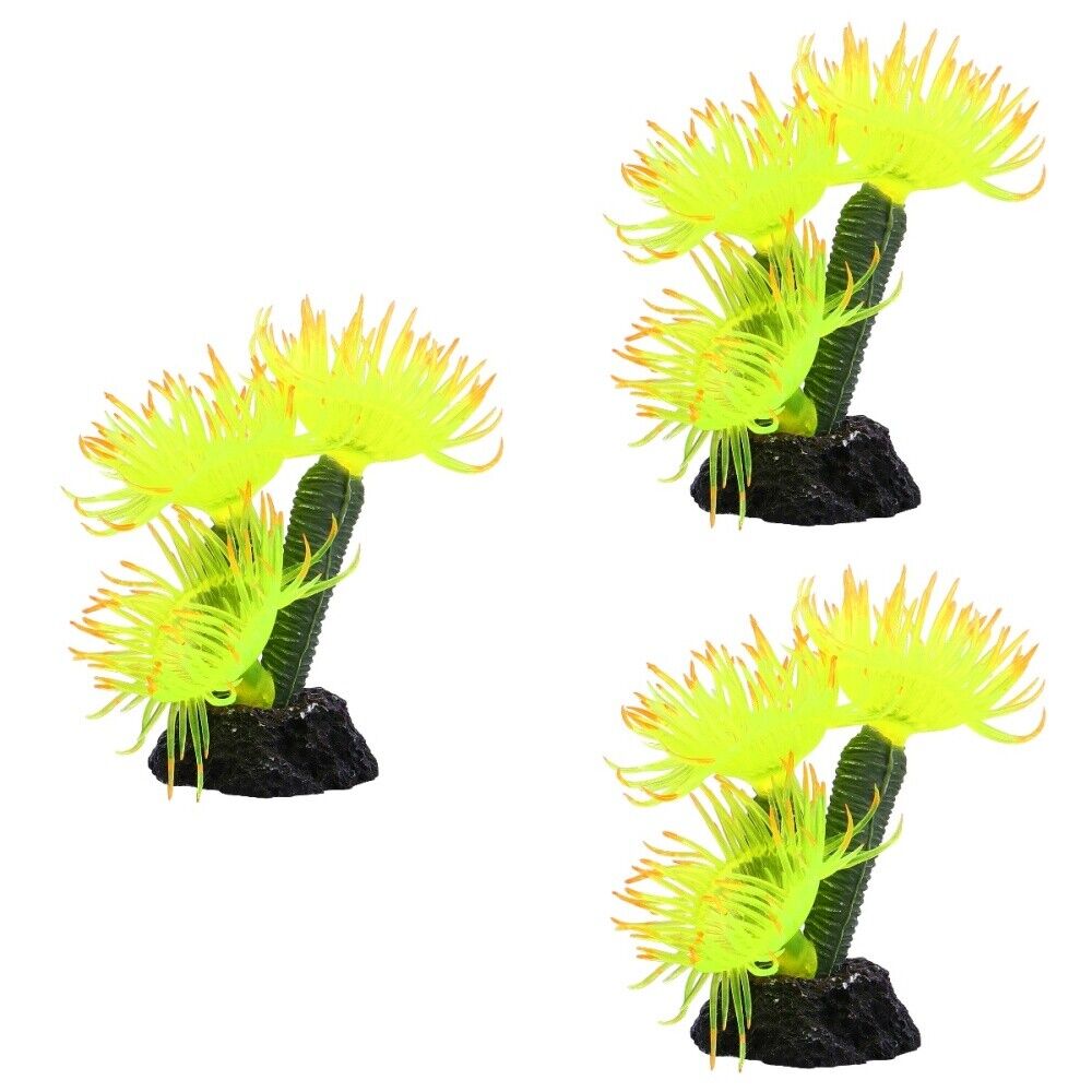 ny 3 Pc Fish Tank Faux Coral Realistic Fake Aquatic Artificial Decor