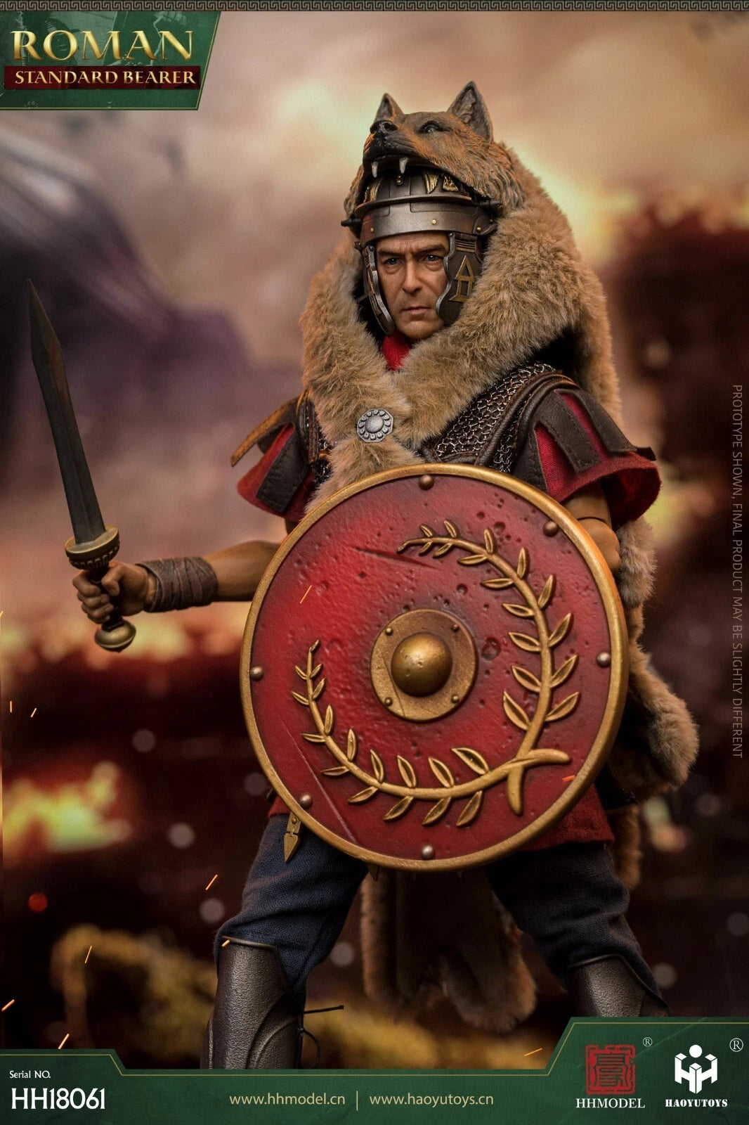 HAOYUTOYS HH18061 1/6 Imperial Legion Rome Flagman Armor Soldier Action Figures 07FC0E-D4 - KOEEK