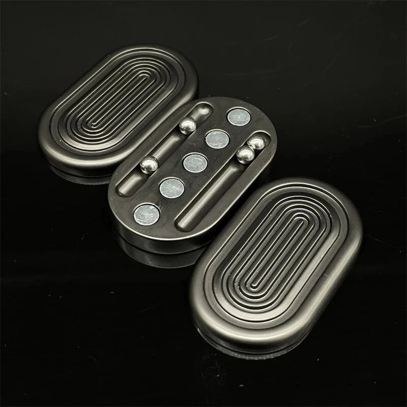 Black Alloy Haptic Slider Adult Three-layer Fidget Slider ADHD Fidget EDC Toys 07FC0E-D4 - KOEEK