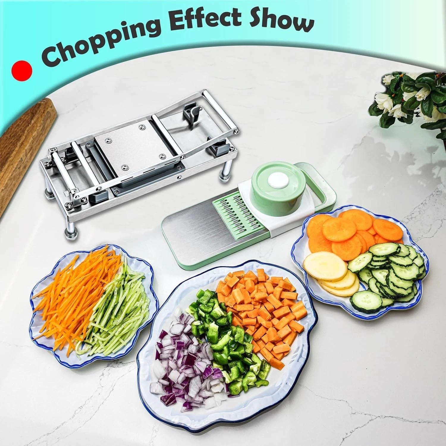 Multi-Function Vegetable Chopper (8 Blades) - Mandoline Slicer 07FC0E-D4 - KOEEK