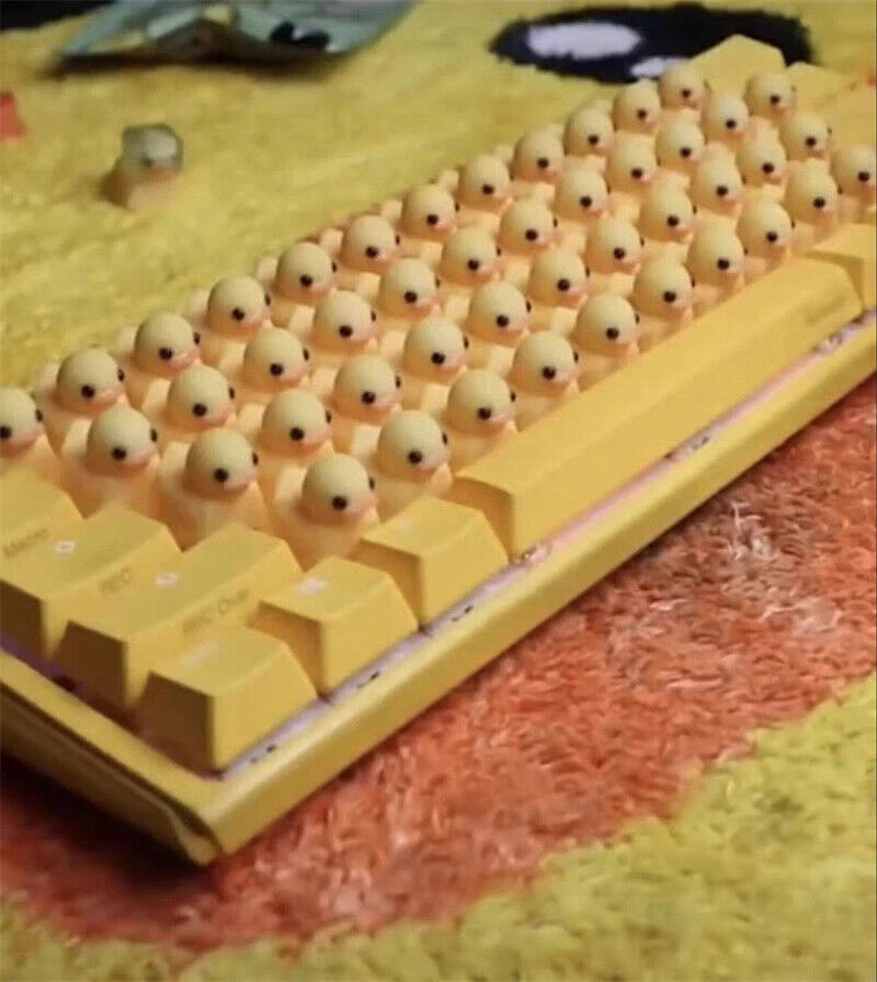 Yellow Cute Duck Mechanical Keyboard Press Crow USB Interface Handmade Keyboard 07FC0E-D4 - KOEEK