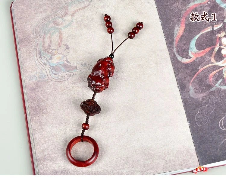 Ebony Pi Xiu Ring Pendant Accessory Handheld Bead Bracelet Amulet 07FC0E-D4 - KOEEK