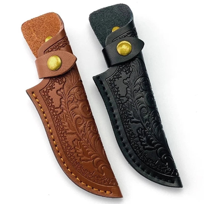 Cowhide Straight Knife Sheath Leather Pocket Sheath Outdoor Belt Case Protective 07FC0E-D4 - KOEEK