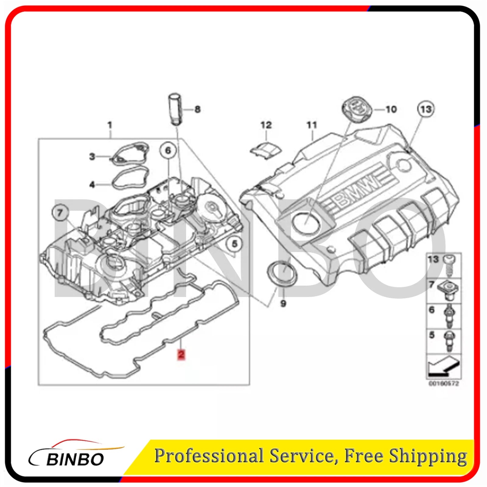 1.6L/2.0L Engine Valve Cover Gasket Fit For BMW 118i 318i 320i 520i 11127555738 07FC0E-D4 - KOEEK