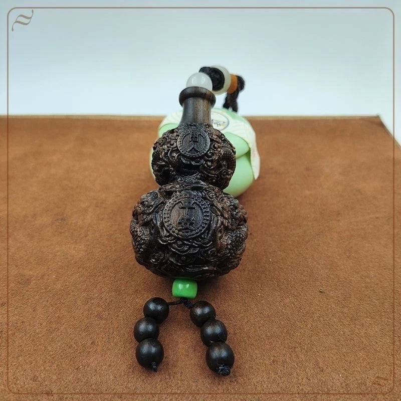 Vietnam Agarwood Gourd Car Hanging Ornament Hand Carved Wood Pendant Gift 07FC0E-D4 - KOEEK