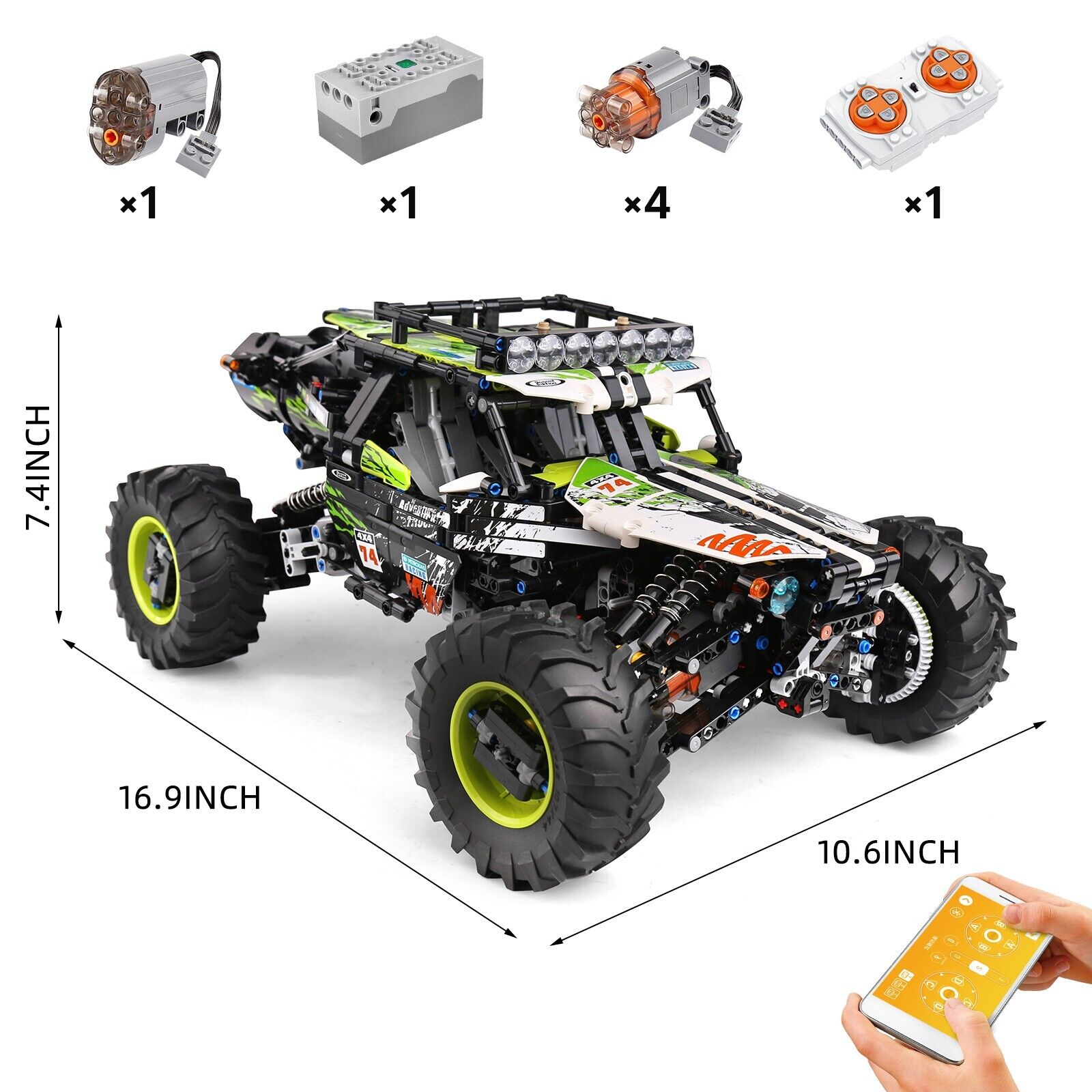 new MOULD KING 18002 Buggy Off Road Car Kids Toys 4WD APP RC Building Block MOC Kit KOEEK - KOEEK