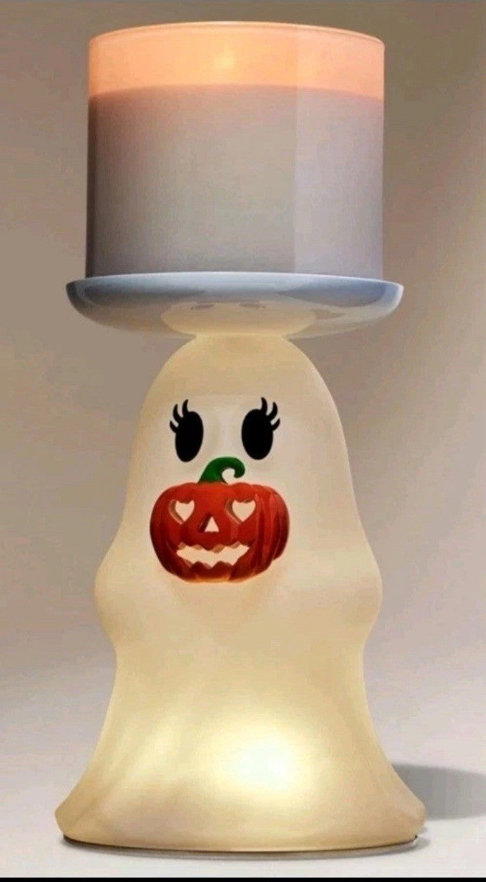 !!! Bath & Body Works Halloween Ghost 3 wick Candle Holder  LIGHTS UP!!! BATH & BODY WORKS - KOEEK