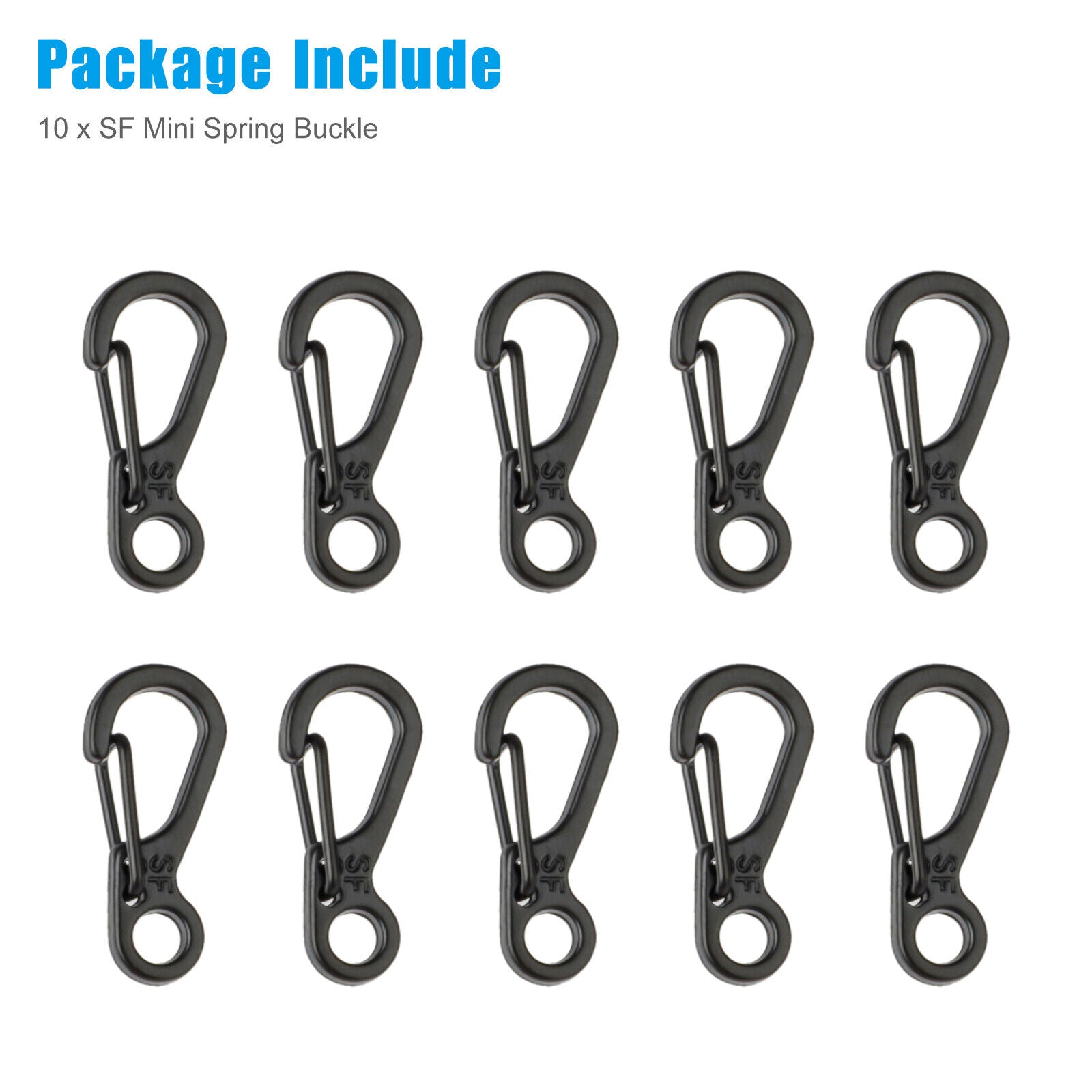 10-40x Mini SF Aluminum Spring Carabiner Clip Keychain Outdoor Snap Camping Hook koeek - KOEEK