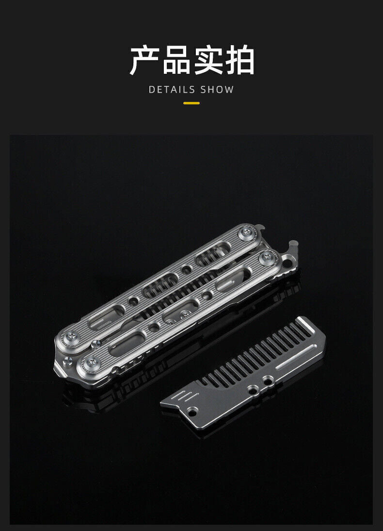 EDC Titanium Alloy Comb Hair Cutting Outdoor Activity Portable Standbys Tools 07FC0E-D4 - KOEEK