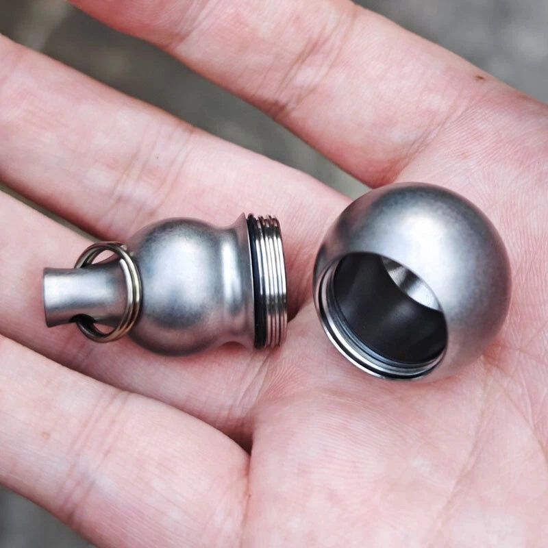 Titanium Waterproof Pill Case Holder Organizer Box Container Keychain Gift EDC 07FC0E-D4 - KOEEK