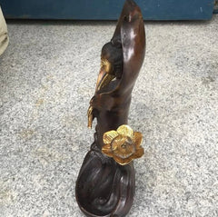 Pure Copper Guanyin Backflow Incense Burner Antique Aromatherapy Decor Tea Art 07FC0E-D4 - KOEEK