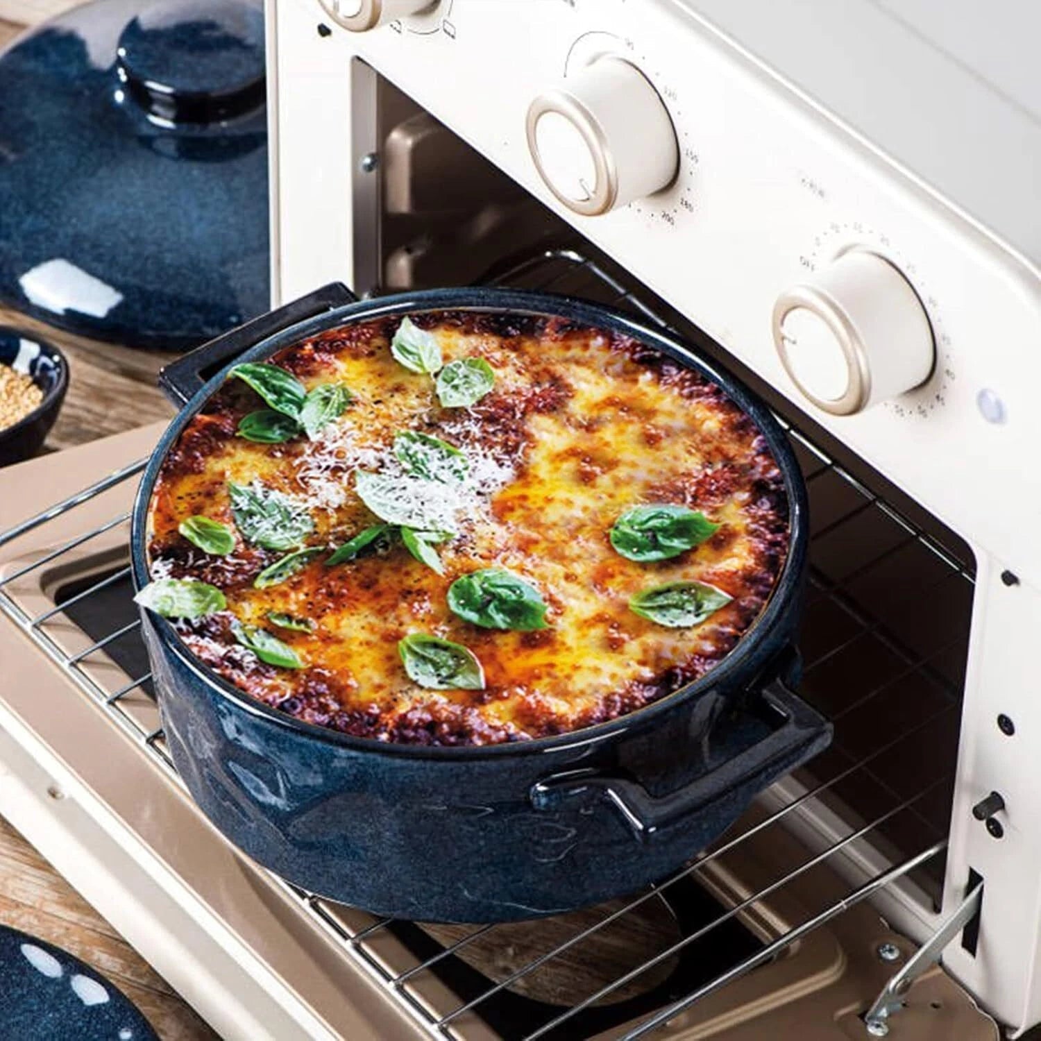 Casserole (with lid) - Ceramic lasagna dish (2-quart deep round baking dish) 07FC0E-D4 - KOEEK
