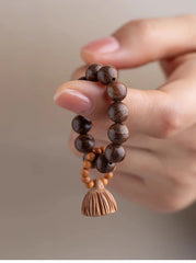 Sandalwood Wrapped Around Hand Twisted Cultural Toy Holding Prayer Beads in Hand 07FC0E-D4 - KOEEK