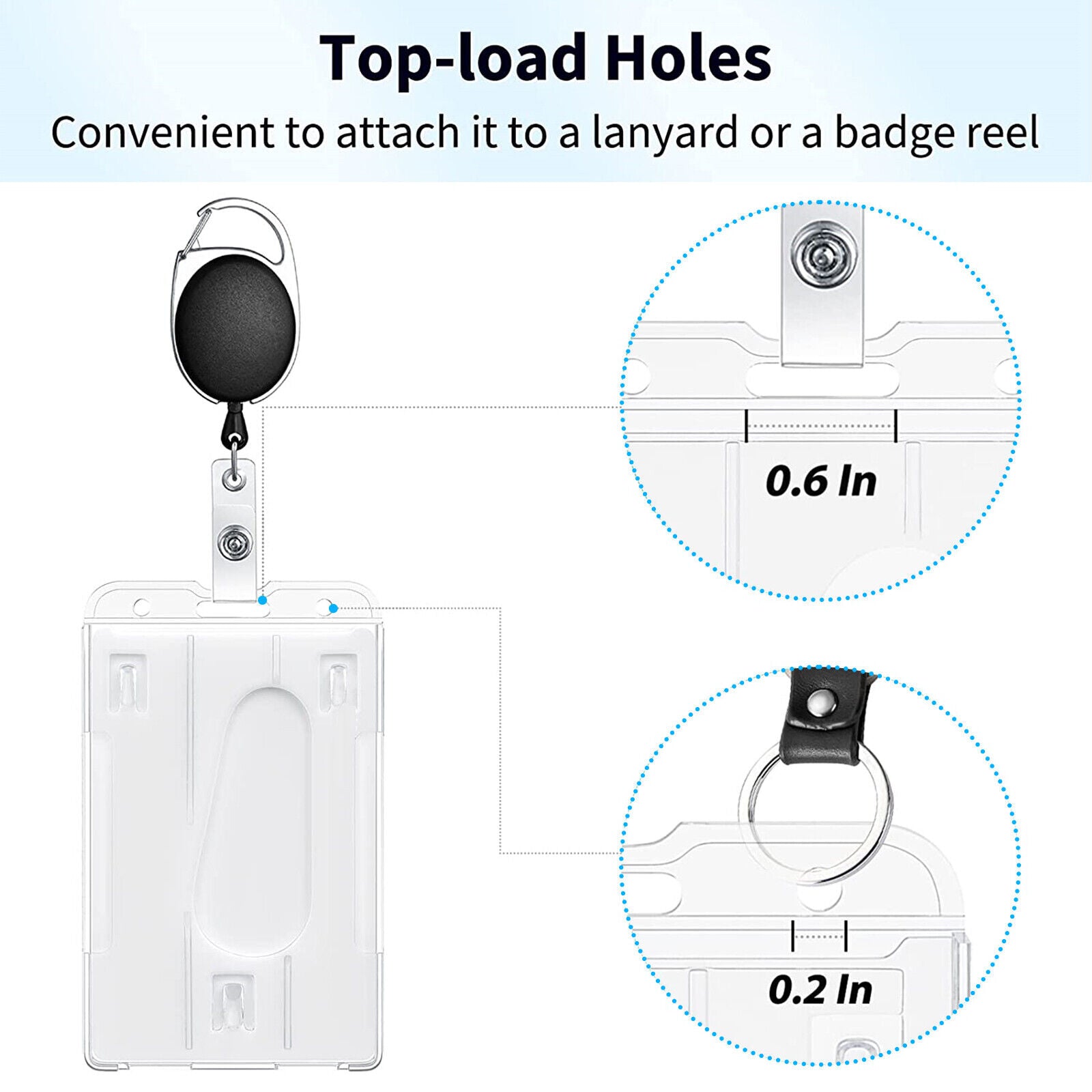 10Pcs ID Card Badge Holder Hard Plastic Protector Vertical Clear Protective Case koeek - KOEEK