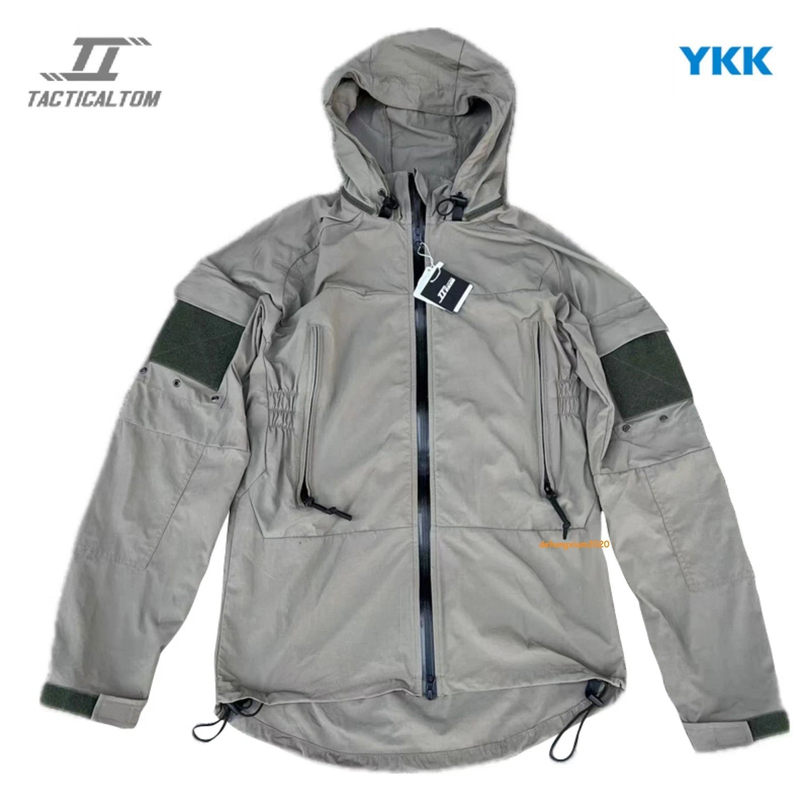 PCU L5 Tactical Nylon SoftShell Zipper Hoodie Coat Hiking Waterproof Gray Jacket 07FC0E-D4 - KOEEK