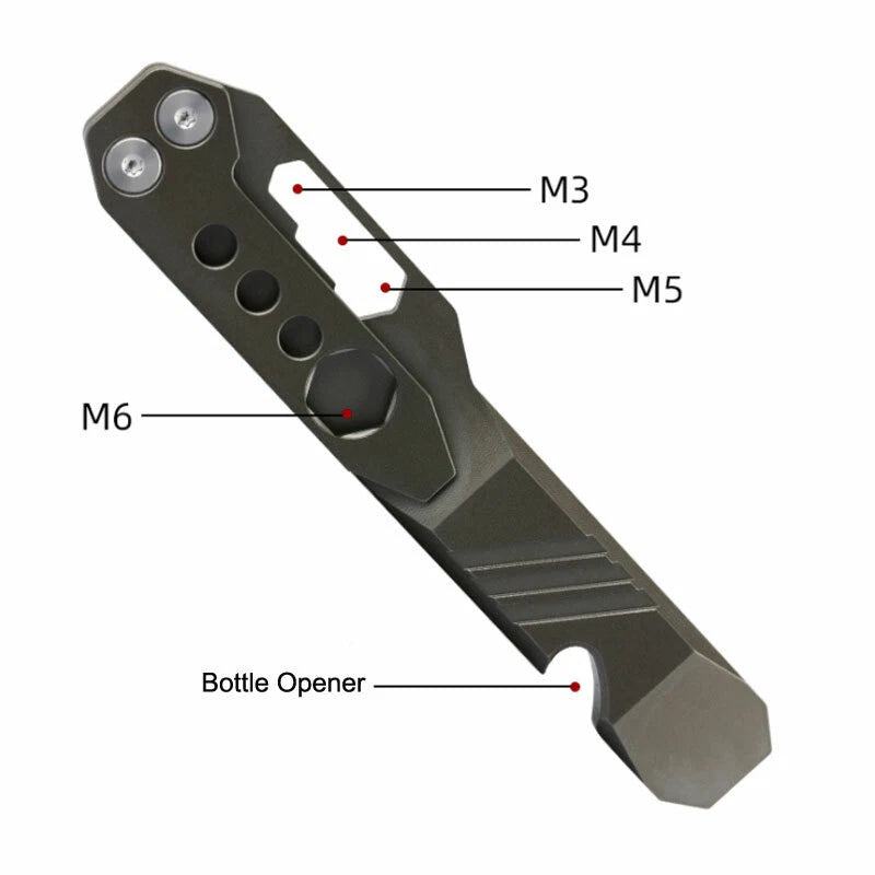 TC4 Titanium Alloy Pocket Pry Bar Pendant Crowbar Opener keychain Multi EDC Tool 07FC0E-D4 - KOEEK