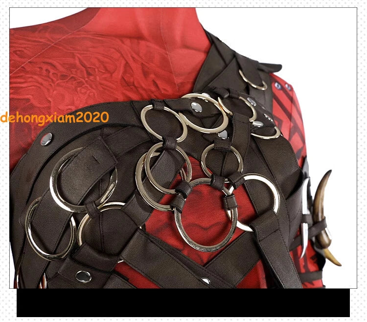 Baldur's Gate 3 Karlach Game Cosplay Costume Full Set Women's Bodysuit Outfits 07FC0E-D4 - KOEEK