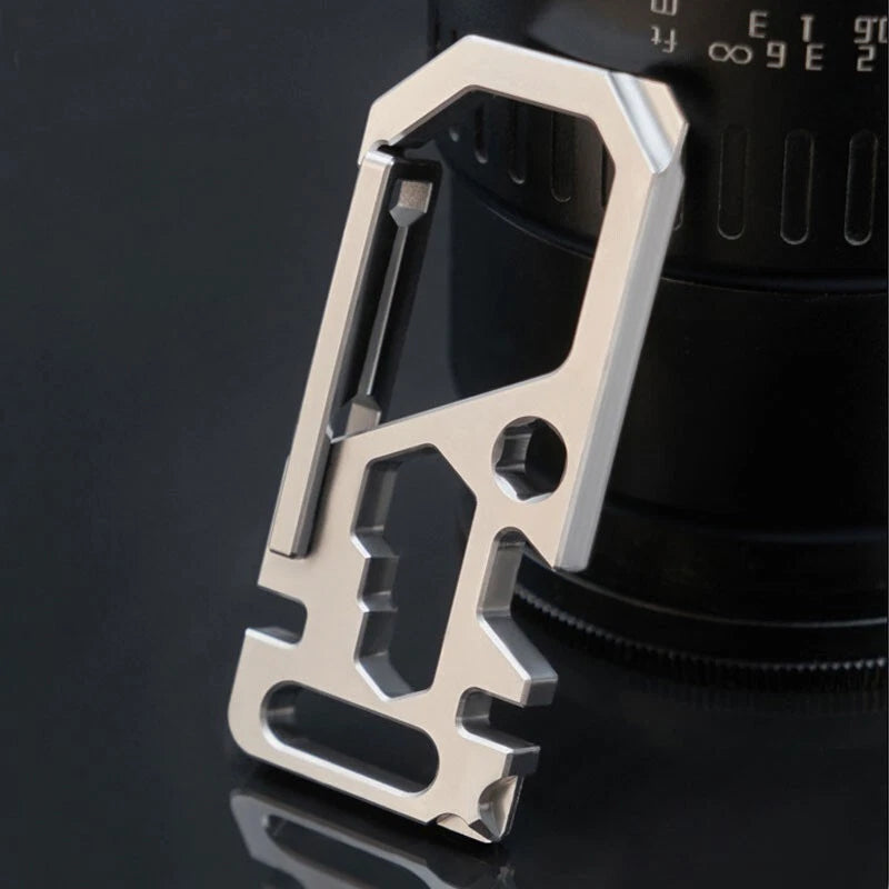 Outdoor Titanium Mechanic Key Chain Carabiner Bottle Opener Multi Tools 07FC0E-D4 - KOEEK