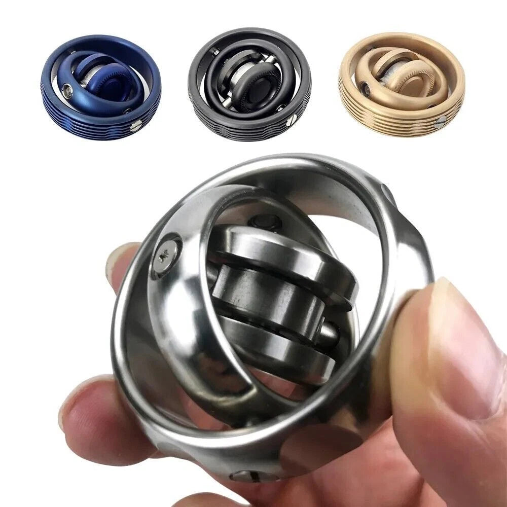 EDC Gyroscope Stainless Steel Hand Fidget Stress Relief Focus Toy gift 07FC0E-D4 - KOEEK
